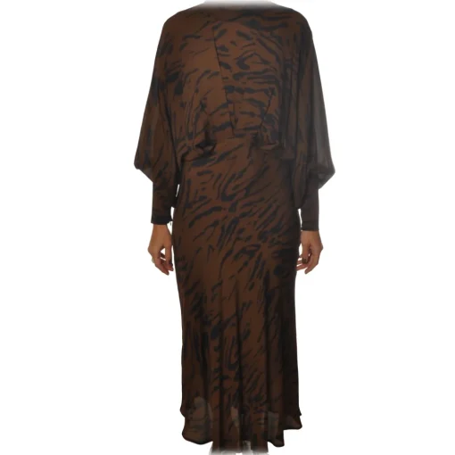 Ottod'Ame Dresses-Ottod'Ame - Long Dress in Animalier Pattern - Brown - Dresses - Luxury Exclusive Collection - Avvenice