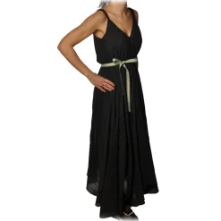 Ottod'Ame Dresses-Ottod'Ame - Long Dress in Cotton Fabric - Black - Dresses - Luxury Exclusive Collection - Avvenice