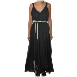 Ottod'Ame Dresses-Ottod'Ame - Long Dress in Cotton Fabric - Black - Dresses - Luxury Exclusive Collection - Avvenice