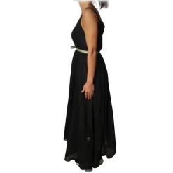 Ottod'Ame Dresses-Ottod'Ame - Long Dress in Cotton Fabric - Black - Dresses - Luxury Exclusive Collection - Avvenice