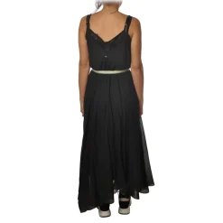 Ottod'Ame Dresses-Ottod'Ame - Long Dress in Cotton Fabric - Black - Dresses - Luxury Exclusive Collection - Avvenice