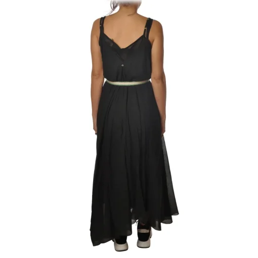 Ottod'Ame Dresses-Ottod'Ame - Long Dress in Cotton Fabric - Black - Dresses - Luxury Exclusive Collection - Avvenice