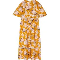 Ottod'Ame Dresses-Ottod'Ame - Long Dress in Floral Pattern Cotton - Orange - Dresses - Luxury Exclusive Collection - Avvenice