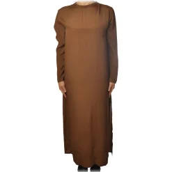 Ottod'Ame Dresses-Ottod'Ame - Long Straight Dress - Tobacco - Dresses - Luxury Exclusive Collection - Avvenice