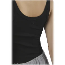 Ottod'Ame Tops-Ottod'Ame - Ribbed Tank Top - Black - Top - Luxury Exclusive Collection - Avvenice