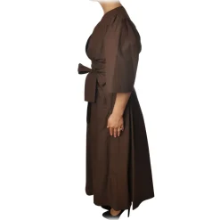 Ottod'Ame Dresses-Ottod'Ame - Short Dress Iin Light Cotton Fabric - Brown - Dresses - Luxury Exclusive Collection - Avvenice