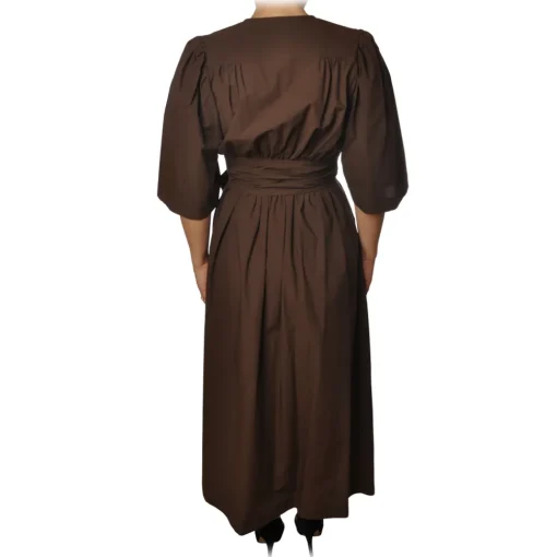 Ottod'Ame Dresses-Ottod'Ame - Short Dress Iin Light Cotton Fabric - Brown - Dresses - Luxury Exclusive Collection - Avvenice
