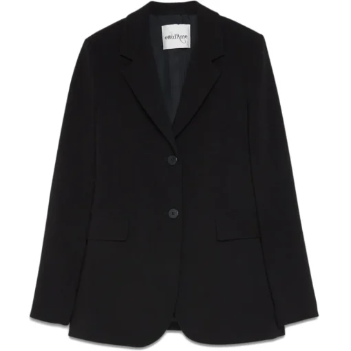 Ottod'Ame Jackets-Ottod'Ame - Single Breasted Combed Wool Jacket - Black - Jacket - Luxury Exclusive Collection - Avvenice