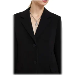 Ottod'Ame Jackets-Ottod'Ame - Single Breasted Combed Wool Jacket - Black - Jacket - Luxury Exclusive Collection - Avvenice