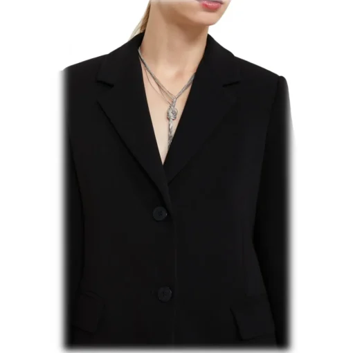 Ottod'Ame Jackets-Ottod'Ame - Single Breasted Combed Wool Jacket - Black - Jacket - Luxury Exclusive Collection - Avvenice
