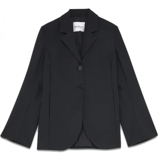 Ottod'Ame Jackets-Ottod'Ame - Single Breasted Jacket with Stand-Up Lapels - Black - Jacket - Luxury Exclusive Collection - Avvenice