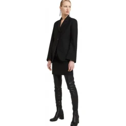 Ottod'Ame Jackets-Ottod'Ame - Single Breasted Jacket with Stand-Up Lapels - Black - Jacket - Luxury Exclusive Collection - Avvenice