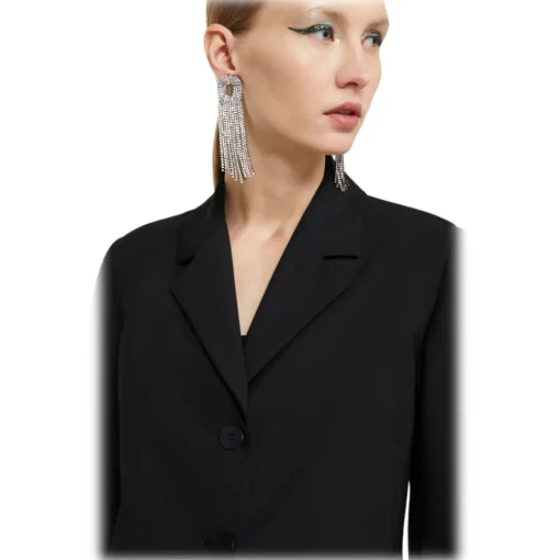 Ottod'Ame Jackets-Ottod'Ame - Single Breasted Jacket with Stand-Up Lapels - Black - Jacket - Luxury Exclusive Collection - Avvenice