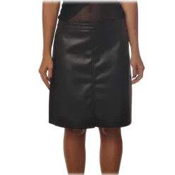 Ottod'Ame Skirts-Ottod'Ame - Skirt in Python Printed Eco-Leather - Black - Skirt - Luxury Exclusive Collection - Avvenice