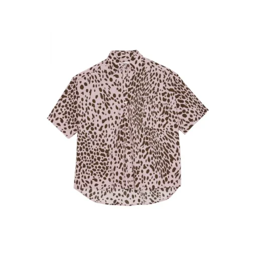 Ottod'Ame Shirts-Ottod'Ame - Spotted Pattern Cotton Shirt - Pink/Brown - Shirt - Luxury Exclusive Collection - Avvenice