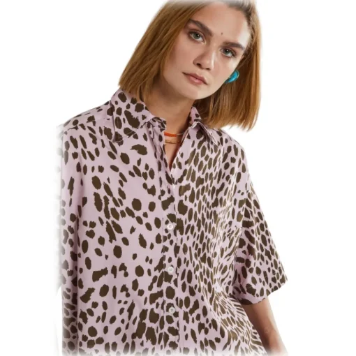 Ottod'Ame Shirts-Ottod'Ame - Spotted Pattern Cotton Shirt - Pink/Brown - Shirt - Luxury Exclusive Collection - Avvenice