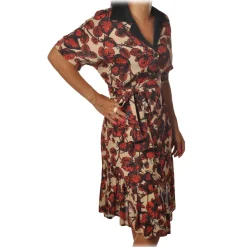 Ottod'Ame Dresses-Ottod'Ame - Strawberry Pattern Dress - Beige/Black - Dresses - Luxury Exclusive Collection - Avvenice