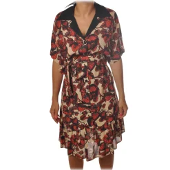 Ottod'Ame Dresses-Ottod'Ame - Strawberry Pattern Dress - Beige/Black - Dresses - Luxury Exclusive Collection - Avvenice
