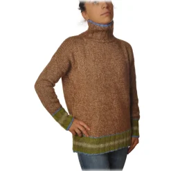 Ottod'Ame Knitwears-Ottod'Ame - Sweater in Strech Yarn - Hazel - Sweater - Luxury Exclusive Collection - Avvenice