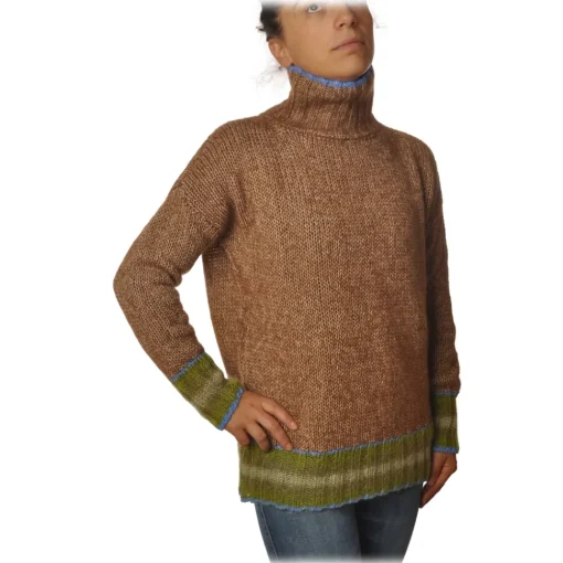 Ottod'Ame Knitwears-Ottod'Ame - Sweater in Strech Yarn - Hazel - Sweater - Luxury Exclusive Collection - Avvenice