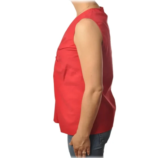 Ottod'Ame Tops-Ottod'Ame - Top with Knot Detail - Red - Top - Luxury Exclusive Collection - Avvenice