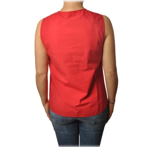 Ottod'Ame Tops-Ottod'Ame - Top with Knot Detail - Red - Top - Luxury Exclusive Collection - Avvenice