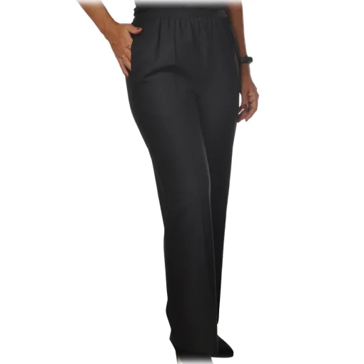 Ottod'Ame Trousers-Ottod'Ame - Trousers with Elastic - Black - Trousers - Luxury Exclusive Collection - Avvenice