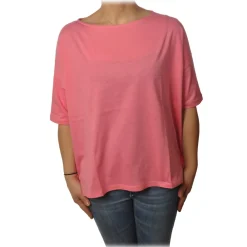 Ottod'Ame T-shirt-Ottod'Ame - T-Shirt with Boat Neckline - Pink - T-Shirt - Luxury Exclusive Collection - Avvenice