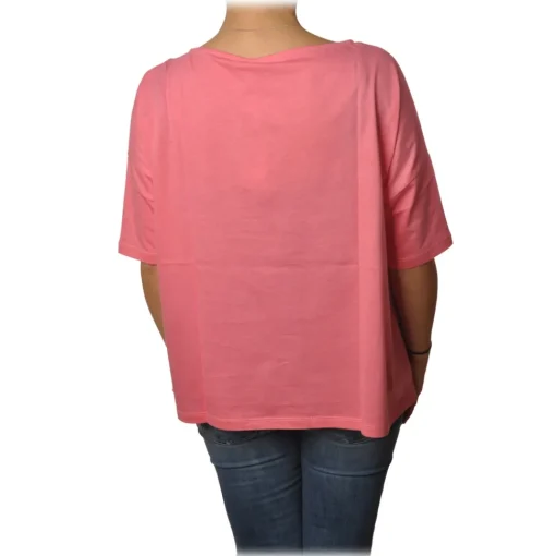 Ottod'Ame T-shirt-Ottod'Ame - T-Shirt with Boat Neckline - Pink - T-Shirt - Luxury Exclusive Collection - Avvenice