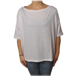 Ottod'Ame T-shirt-Ottod'Ame - T-Shirt with Boat Neckline - White - T-Shirt - Luxury Exclusive Collection - Avvenice