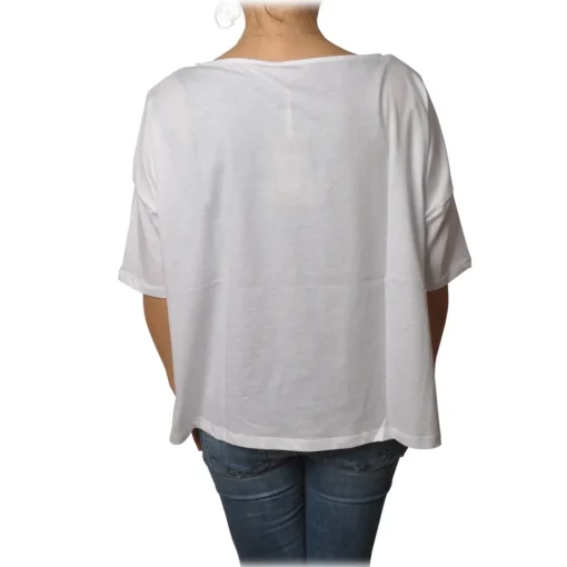 Ottod'Ame T-shirt-Ottod'Ame - T-Shirt with Boat Neckline - White - T-Shirt - Luxury Exclusive Collection - Avvenice