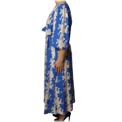 Ottod'Ame Dresses-Ottod'Ame - Two Tone Pattern Dress - White/Blu - Dresses - Luxury Exclusive Collection - Avvenice