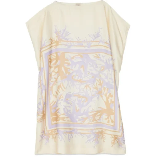 Ottod'Ame Dresses-Ottod'Ame - Viscose Floral Print Dress - Cream - Dresses - Luxury Exclusive Collection - Avvenice