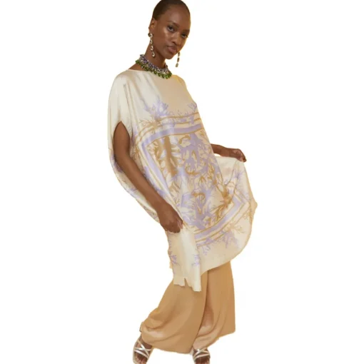 Ottod'Ame Dresses-Ottod'Ame - Viscose Floral Print Dress - Cream - Dresses - Luxury Exclusive Collection - Avvenice