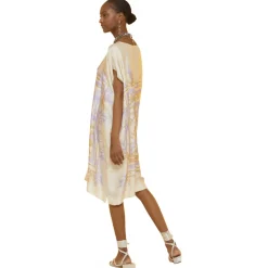 Ottod'Ame Dresses-Ottod'Ame - Viscose Floral Print Dress - Cream - Dresses - Luxury Exclusive Collection - Avvenice