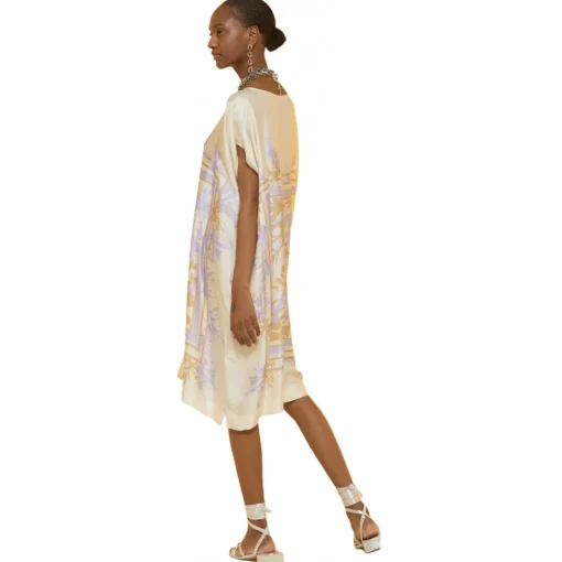 Ottod'Ame Dresses-Ottod'Ame - Viscose Floral Print Dress - Cream - Dresses - Luxury Exclusive Collection - Avvenice