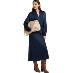 Ottod'Ame Skirts-Ottod'Ame - Viscose Midi Skirt with Elastic Waistband - Blue - Skirt - Luxury Exclusive Collection - Avvenice