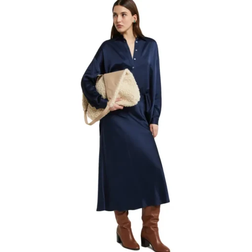 Ottod'Ame Skirts-Ottod'Ame - Viscose Midi Skirt with Elastic Waistband - Blue - Skirt - Luxury Exclusive Collection - Avvenice