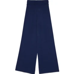 Ottod'Ame Trousers-Ottod'Ame - Wide Leg Trousers in Shaved Knit Yarn - Blue - Trousers - Luxury Exclusive Collection - Avvenice