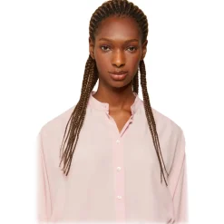 Ottod'Ame Shirts-Ottod'Ame - Wide Shirt with Korean Neck - Pink - Shirt - Luxury Exclusive Collection - Avvenice