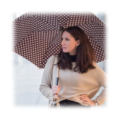 Pasotti Ombrelli 1956 Umbrellas And Sticks-- 189 55874-164 U14 - Classic Tone Umbrella with Polka Dots - Luxury Artisan High Quality Umbrella - Avvenice