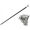 Pasotti Ombrelli 1956 Umbrellas And Sticks-- BA W43 - Silver Rose Stick - Luxury Artisan High Quality Stick - Avvenice