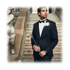 Pasotti Ombrelli 1956 Umbrellas And Sticks-- BA W43 - Silver Rose Stick - Luxury Artisan High Quality Stick - Avvenice