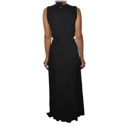 Patrizia Pepe Dresses-- Long Dress with Split Waist Detail - Black - Dress - Made in Italy - Luxury Exclusive Collection - Avvenice