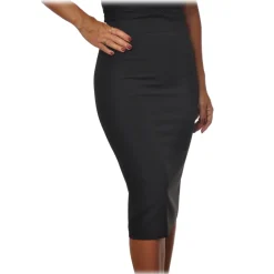Patrizia Pepe Skirts-- Midi Sheath Skirt - Black - Skirt - Made in Italy - Luxury Exclusive Collection - Avvenice