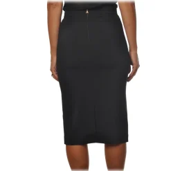 Patrizia Pepe Skirts-- Midi Sheath Skirt - Black - Skirt - Made in Italy - Luxury Exclusive Collection - Avvenice