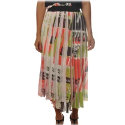 Patrizia Pepe Skirts-- Midi Skirt Plissè Effect in Pattern - Multicolor - Skirt - Made in Italy - Luxury Exclusive Collection - Avvenice
