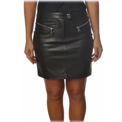 Patrizia Pepe Skirts-- Mini Skirt in Faux Leather - Black - Skirt - Made in Italy - Luxury Exclusive Collection - Avvenice