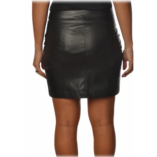 Patrizia Pepe Skirts-- Mini Skirt in Faux Leather - Black - Skirt - Made in Italy - Luxury Exclusive Collection - Avvenice