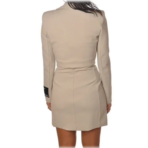 Patrizia Pepe Dresses-- Redingotte Dress with Straps - Nude - Dress - Made in Italy - Luxury Exclusive Collection - Avvenice